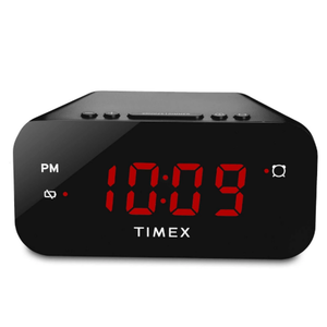 Timex Alarm Clock with Large Display, Digital Alarm Clock for Bedroom Includes 120V Universal Power Adapter (T121B - Black)