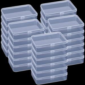 Tuanse 30 Pcs Clear Plastic Beads Storage Containers Box with Lids Multiple Sizes Storage Square Containers for Jewelry Beads Craft Supplies(4.1 x 3 x 1 Inch)