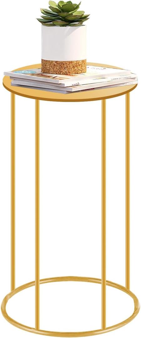 GRETJOB 21.6x9.8 Inch Gold Pedestal Table - Accent Side Table for Living Room, Wedding & Party Decor, Plant Stand, Cake & Dessert Display Stand for Event Centerpiece