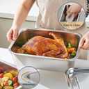 4 Inch Extra Deep Lasagna Baking Pan with Lid, 11x14 Inch 7.4QT Large Stainless Steel Nonstick Lasagna Baking Roasting Pans Casserole Dishes for Oven with Lids(M, 1 Pack)