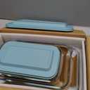 8-Piece Deep Glass Baking Dish Set with Plastic lids,Rectangular Glass Bakeware Set with Lids, Baking Pans for Lasagna, Leftovers, Cooking, Kitchen, Freezer-to-Oven and Dishwasher, Green