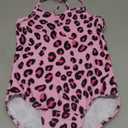Girls One Piece Swimsuits Summer UPF 50+ Quick Dry Beach Bathing Suit Cross Shoulder Strap Swimwear 2-10 Years (7-8 Years, Pink Leopard)