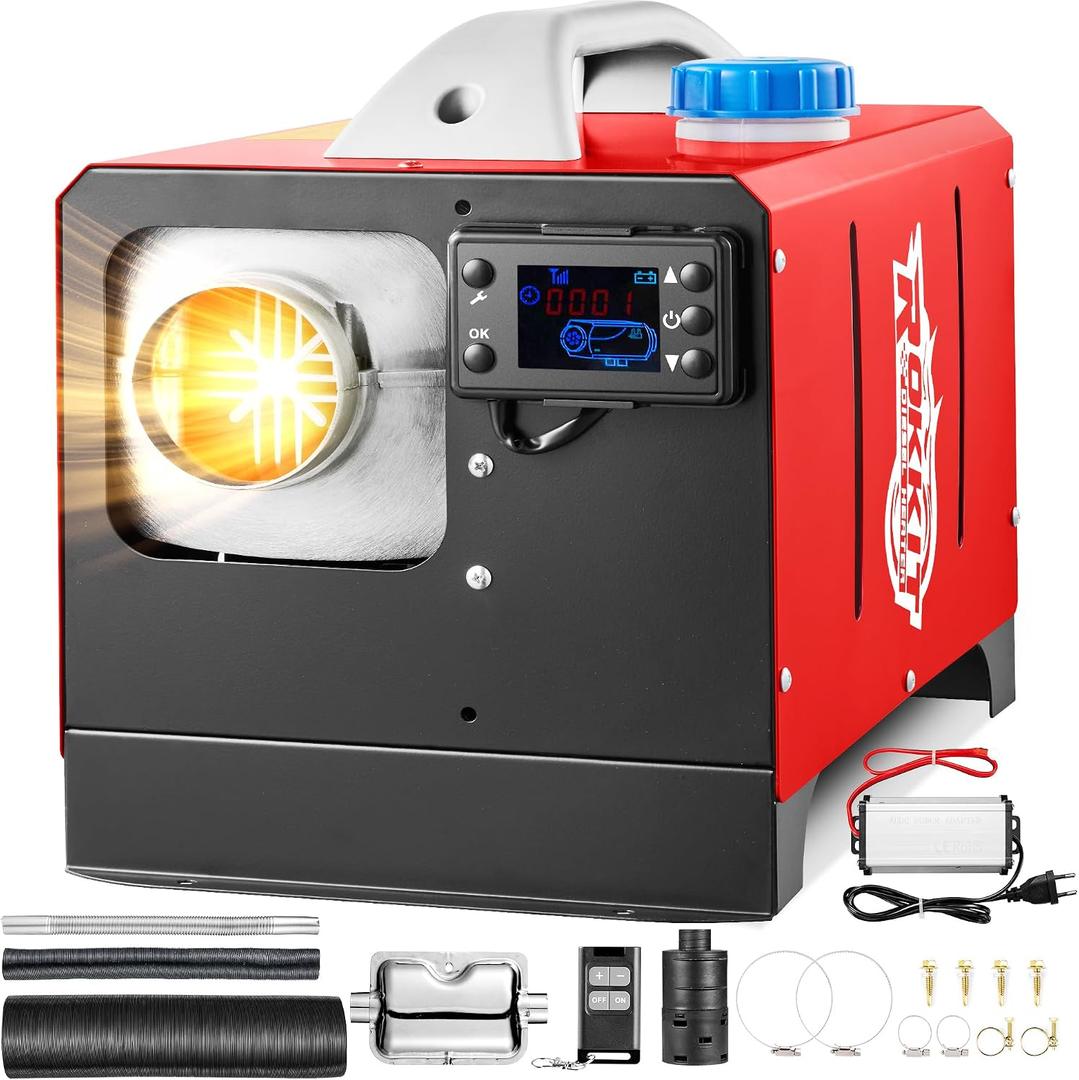 Diesel Heater 8KW, All-in-One Portable Diesel Parking Heater with LCD Thermostat Monitor & Remote Control, Fast Heating Low Noise Heater for Tent, Car, RV, Camper