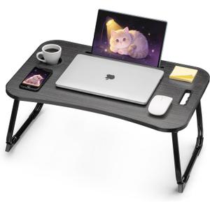 Ruxury Folding Lap Desk Bed Desk Laptop Table Tray, Breakfast Serving Tray, Portable & Lightweight Mini Table for Sofa Couch Floor - Black
