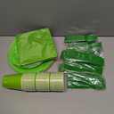 210pcs green Plates And Cups Party Supplies -Green Party Plates Plastic Silverware, Paper Cups And Napkins Serves 30 (Grass Green)