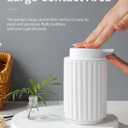 Soap Dispenser, Liquid White Ceramic Refillable Hand Soap Pump for Bathroom Kitchen, 10.5OZ Lotion Dispenser Dish Soap Dispenser, Modern Stripe Design, ANTIS'S HOME