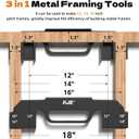 KJE 2-Piece 3 in 1 Framing Tool, 12" 14" 16" On-Center Stud Spacer Framing Tool, Cast Aluminum Stud Layout Jig for Walls, Roofs, Floors, Ladders