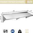 HALLY SINKS & TABLES H Stainless Steel Shelf 18 x 60 Inches, 450 lb, Commercial Wall Mount Floating Shelving for Restaurant, Kitchen, Home and Hotel