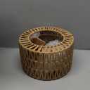 Rattan Ceiling Light, 1 Light Bohemian Modern Woven Flush Mount Ceiling Light, Boho Light Fixture for Bedroom Living Room Dining Room, Gold Finish