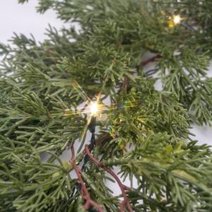 Christmas Garland with Lights, Artificial Garland for Mantle Fireplace Staircase Front Door, Pre-Lit Garland Indoor/Outdoor,Holiday Home Decoration-6FT Norfolk Pine Cedar