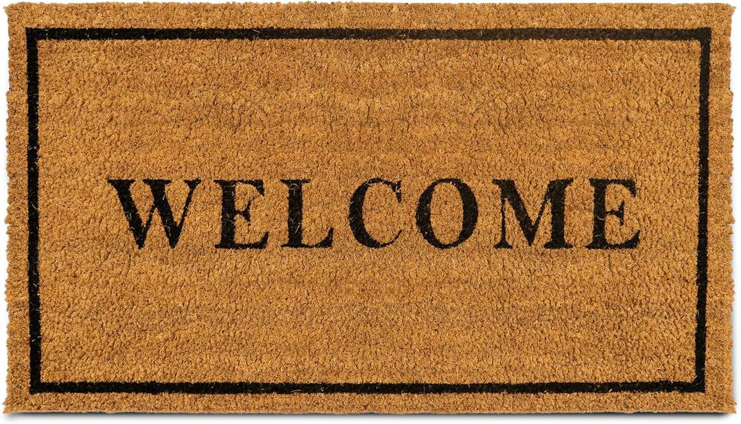 PLUS Haven Coco Coir Door Mat with Heavy Duty Backing, Welcome Doormat, 17.5x30 Size, Easy to Clean Entry Mat, Beautiful Color and Sizing for Outdoor and Indoor uses, Home Dcor (Welcome 2)