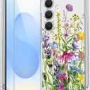 bicol for Samsung Galaxy S25 Case with Screen Protector,Enhanced Camera Protection,Clear Cover with Trendy Designs for Girls Women,Slim Fit Protective Phone Case,Blooming Flowers