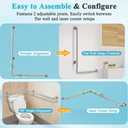 Shower Grab Bar for Seniors, Bathroom Safety Angled Grab Bar for Handicap, L Shaped Stainless Steel Bathroom Balance Support Assist Handle Bar, Wall Mounted Safety Shower Bath Hand Rails 24 x 36 Inch