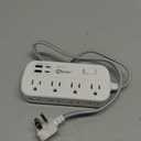 Short Extension Cord 2 Foot - Power Strip Flat Plug Surge Protetor with 8 Outlets 4 USB (2 USB C) Charging Ports, Multi Plug Wall Outlet Splitter for Kitchen Bathroom Hotel Office Desktop Accessories