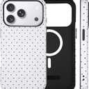 for iPhone 17 Pro Case Cute Polka Dot Phone Case Compatible with MagSafe, Dual-Layer Shock Protection (Hard PC + Silicone) - Aesthetic Protective Phone Cover for Women Girls, White