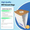 Gudotra 20 Packs Vacuum Bags Replacement for Eureka Style MM 3670 3680 Series Canisters Vacuum Bags Replace Part 60295A 60295B 60295C 60297A