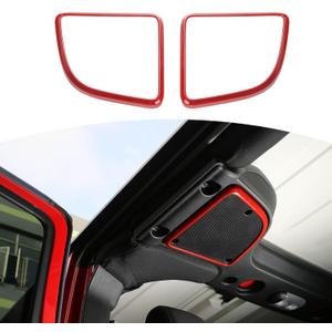 RT-TCZ for Wrangler JK Roof Speaker Cover Frame Trim for Jeep Wrangler JK JKU 2015 2016 2017 Red Interior Accessories 2pcs