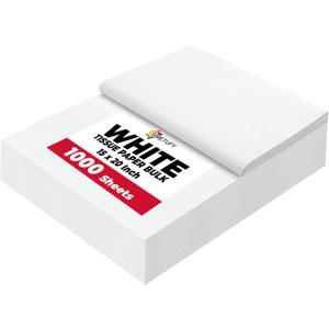 Simetufy 1000 Sheets White Tissue Paper Bulk - 15" x 20" Packing Paper for Moving, Gift Wrapping, Weddings, Birthdays, Holidays & Crafts