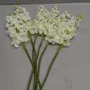 DILATATA White Delphinium Artificial Flowers, 6pcs Artificial Larkspur Flower 17.5'' Fake Delphinium Flowers Silk Flowers for Home Decor, DIY Floral Centerpieces for Tables