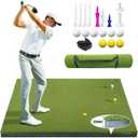Golf Hitting Mat 5x4ft, 31mm Golf Chipping Mat Artificial Turf Practice Mat with 9 Tees, Durable EVA Backing for Indoor | Outdoor Driving, Chipping & Swing Trainingwith Carrying Case