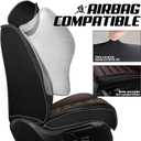 Car Seat Covers for Nissan Rogue 2008-2026, Premium Nappa Leather, Waterproof, Anti-Slip, Full Coverage, Airbag Compatible, Breathable, All-Weather, Easy Install (5 Seats, Black&Coffee)