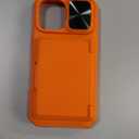 ATATOO for iPhone 17 Case with Card Holder (Store 3-5 Cards) & [RFID Blocking] & Slide Camera Cover, Military Grade Protection, Rugged Protective Wallet Case Cover for iPhone 17 6.3" 2025, Orange