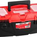 MAXPOWER 13-Inch Tool Box, Small Toolbox with Removable Tray & Dual Lock Secured Tool Box Organizer for Household