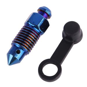 Stainless Steel M10x1 1.25 Brake Bleed Nipple Screw Bleeder Fitting (Burnt Blue, M10x1.25)