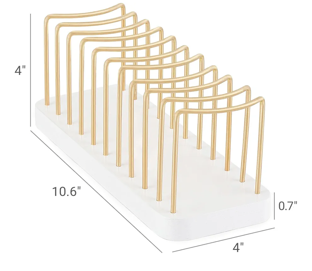 Mkono Hat Organizer for Baseball Caps, Hat Holder for 10 Baseball Caps, Tabletop Hat Rack Stand Storage Display Cap Organizer for Desk Closet Shelf Dresser White