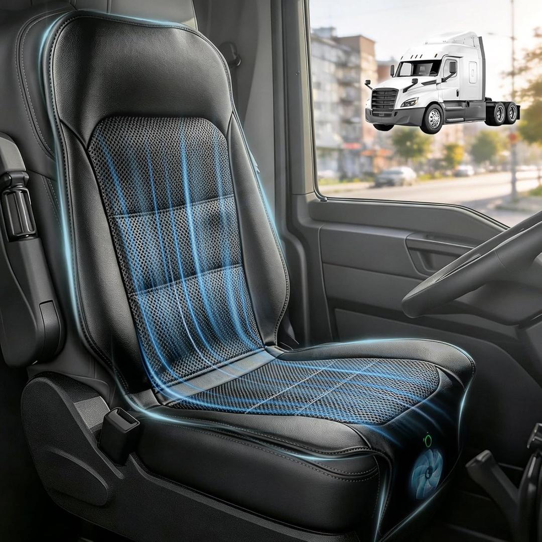 Cooling Seat Cover for Cars, 12V 3-Speed Cooling Car Seat Cushion with Weight Sensing, Universal Fit for Summer Car SUV Truck Bus, Comfortable Non-Slip Breathable 3D Mesh Leather, Black