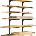 Wood Organizer Metal Rack - 6-Tier Detachable Lumber Storage Metal Rack & Adjustable Wall Mount Wood Storage Lumber Organizer Rack for Garage Basement Shed Or Workshop