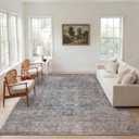 Kuden 8x10 Large Area Rug, Machine Washable Area Rug with Non-Slip Backing, Vintage Style, Soft, Easy Clean, Low Pile Rug for Living Room, Bedroom, Dining Room, 8' x 10' Rectangular