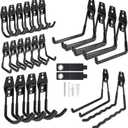 24 Packs Garage Storage Hooks, Heavy Duty Garage Hooks with Nylon Straps, Wall Mount Tool Organizer Hooks for Ladders, Bikes, Tools, Hoses, Suitable for Concrete, Brick, Wooden, Plaster Walls