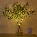 Hairui Lighted Olive Branches with Timer 24IN 72LED Battery Operated, Artificial Greenery Olive Tree Branch with Fairy Lights for Wedding Christmas Home Indoor Outdoor Decoration