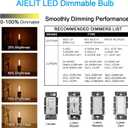E26 LED Bulb Dimmable 25 Watt Equivalent, Warm White 2700K, 200 Lumens, Vintage 2W T10/T30 Led Tubular Bulbs, Classic Filament Edison Bulb for Pendant Lights Chandelier, 8-Pack