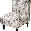 FUANGUI Armless Accent Chair Cover Slipcover, Stretch Spandex Chair Covers for Living Room Removable Washable for Armless Chair Furniture Protector (1Pcs, A2)