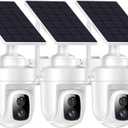 8MP Solar Security Cameras Wireless Outdoor with Local Storage Base No Subscription or Monthly Fees,360° Pan&Tilt with Auto Human Tracking,5G&2.4G Router Compatible,4 Cam Kit for Home Security
