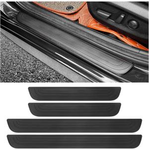 4PCS Car Door Sill Protector,Anti-Scratch Rubber Car Door Protector Edge Guards for Door Steps,Universal Waterproof Door Threshold Strips Exterior Accessories for Car Truck SUV (Black, Width 2.36")