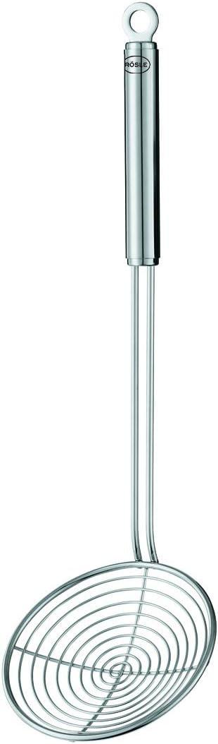 Rosle 95681 Stainless Steel Wire Kitchen Skimmer Ladle with Round Handle (4.7-Inches, Wire Skimmer)