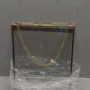 8x10 Gold Floating Picture Frames, Double Glass Hanging Frame for Pressed Flower, Vintage Brass Photo Frame with Metal Chain for Wall Mount, Large Vertical Clear Frame for Artwork Display Gallery Home