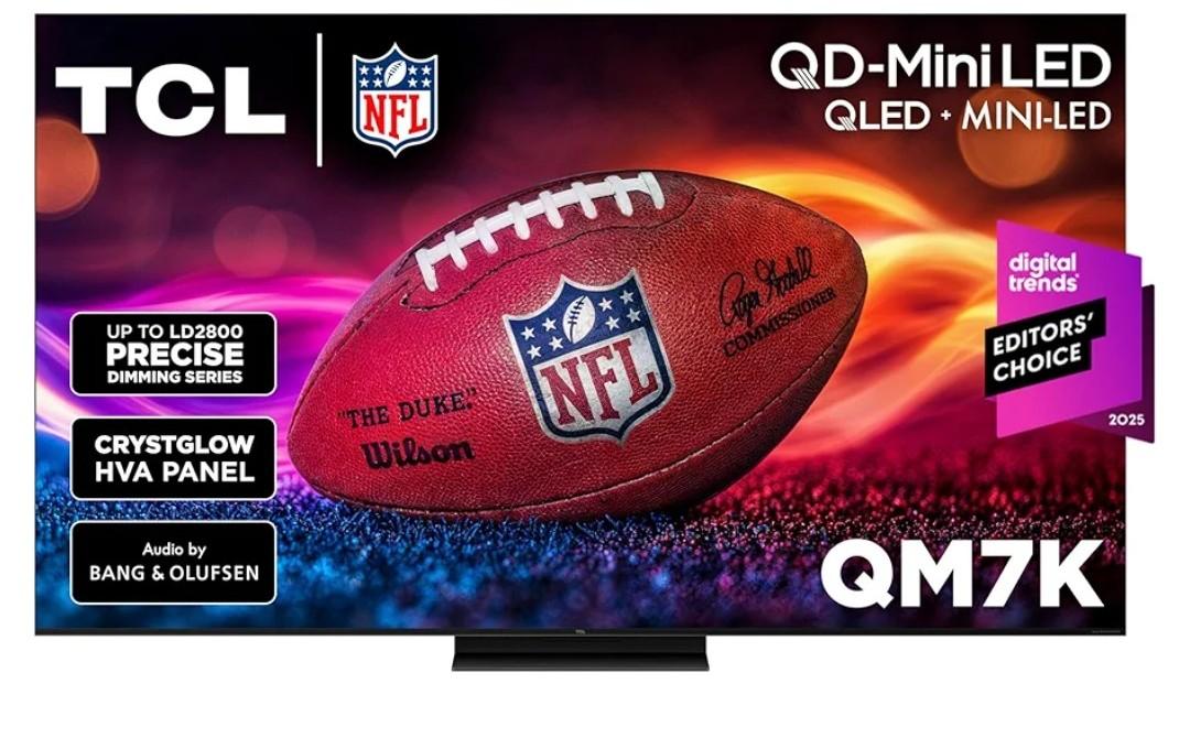 TCL 55 Inch Class QM7K Series | Mini LED QLED 4K HDR | 55QM7K, 2025 Model | 120HZ-144HZ Anti Reflective Screen Smart Google TV Dolby Atmos Onkyo Audio | Voice Remote Alexa Gaming Streaming Television
