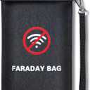 2 x Faraday Bags for Phones & Car Keys,Signal Blocking Faraday Pouch Blocks Cellular/WiFi/Bluetooth/GPS,RFID, Anti-Theft Shielding,Dual Pockets, Waterproof, Detachable Wrist Strap,5.1" x 11" (Black)