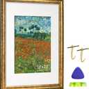 Gold 16x20 Picture Frame, Embossing Ornate Photo Frame with Plexiglass, Fit for 2 Sizes with Paper Mat for 8x12 or 12x16 without Mat, Wall Mount in Vertical or Horizontal, 2 Pack