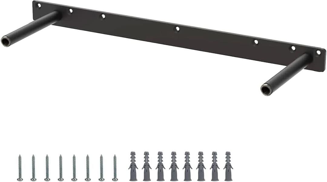 18 Inch Steel Heavy Duty Blind Wall Mount Floating Shelf Bracket -Hidden Shelf Bracket Pair with 150 LB Weight Capacity - Invisible Supports Shelves of Any Length -3/4 Inch Steel Rods