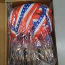 30 Pieces Patriotic Medals Gold Medals Bulk Trophy with Neck Ribbons Spirit Medallion with Stars Stripes American Flag for Sports Trophy Participation Winner Gift