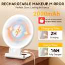 Auxmir 1X/30X Magnifying Mirror with Light, Double Sided Makeup Mirror with Adjustable 3 Color Light, 2000mAh Rechargeable Lighted Magnifying Mirrors with Tweezer, Foldable Travel Mirror with Rotation