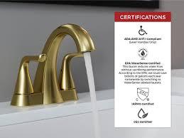 Brushed Gold Widespread Bathroom Sink Faucet with Drain Assembly - 3 Hole Vanity Faucet, Two Handle, Modern Design for Bathroom