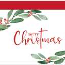 Whaline 50 Pack Merry Christmas Greeting Cards Bulk Red Berry with Leaves Blank Note Cards with Envelope Stickers Xmas Blank Greeting Card Boxed for Winter Birthday