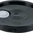 Restaurantware-LID ONLY: Clean Tek Professional 12.75 Inch Bucket Lid With Pour Spout, 1 Cover With Tear Tab And Gasket - Pail Sold Separately, Fit 3.5 And 5 Gallon Bucket, Black Plastic