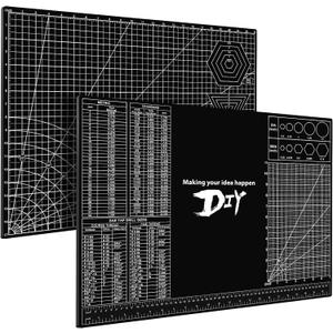 18"x24" Self-Healing Cutting Mat, 3mm Thick PVC Professional Craft Mat with Metric Imperial Conversion & SAE Tap Drill Sizes, Double-Sided Grid Cutting Board for Sewing DIY Crafts